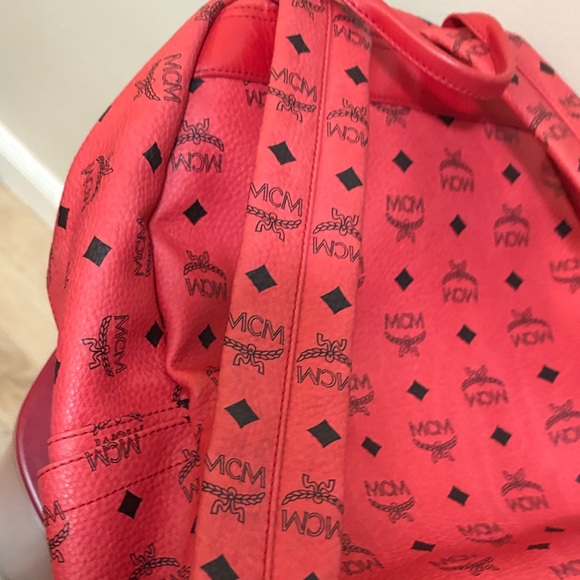 MCM Coral Backpack with Gold Studs - Picture 12 of 14
